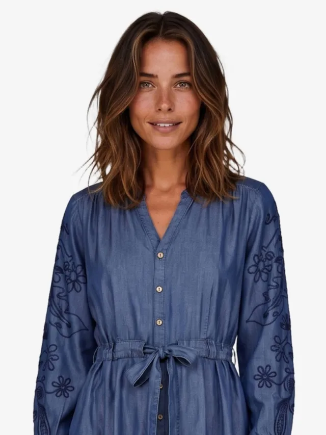 Didi gebloemde blousejurk - blauw, foto 5