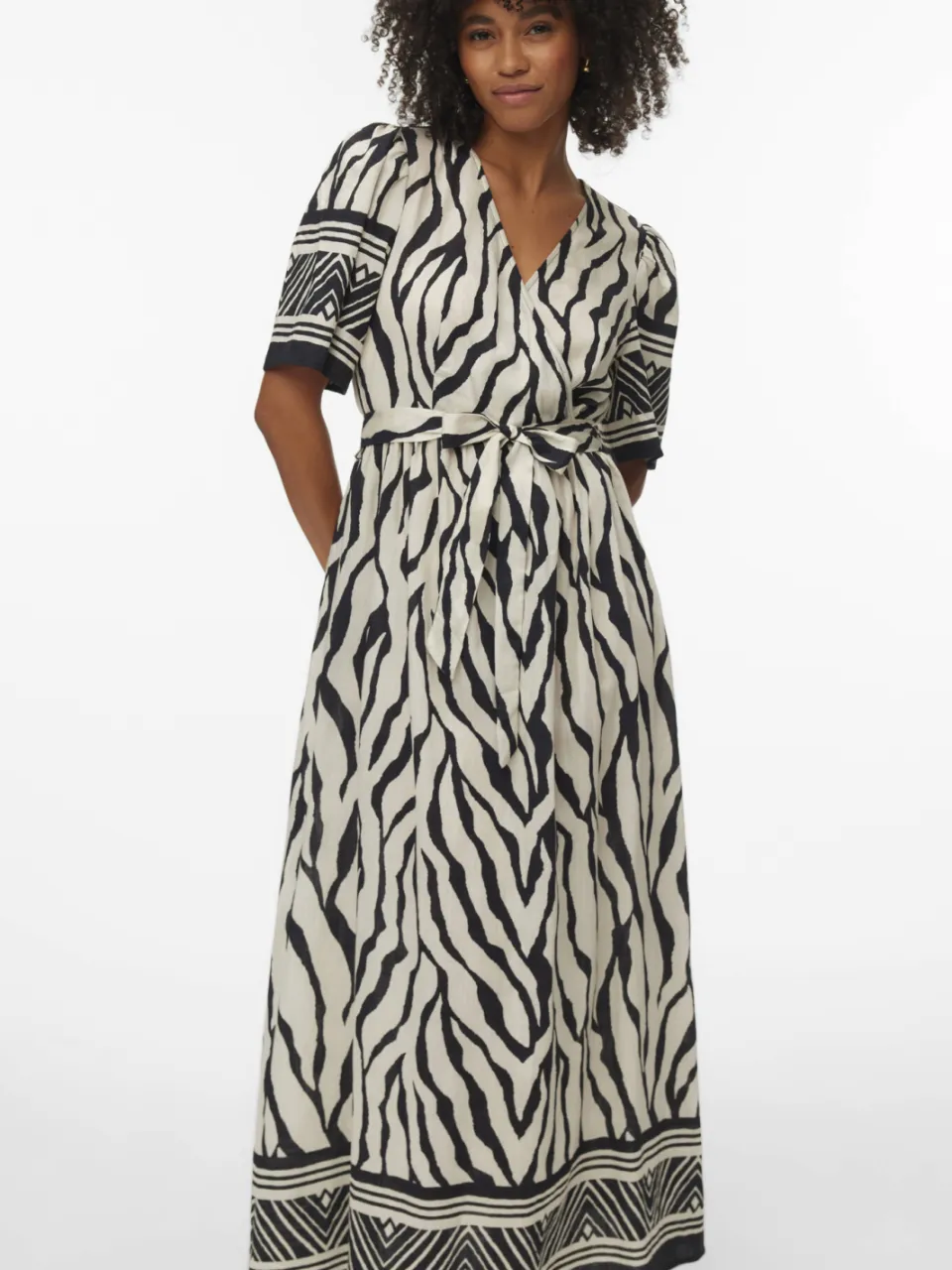 Vero Moda maxi jurk met zebraprint ecru, foto 2