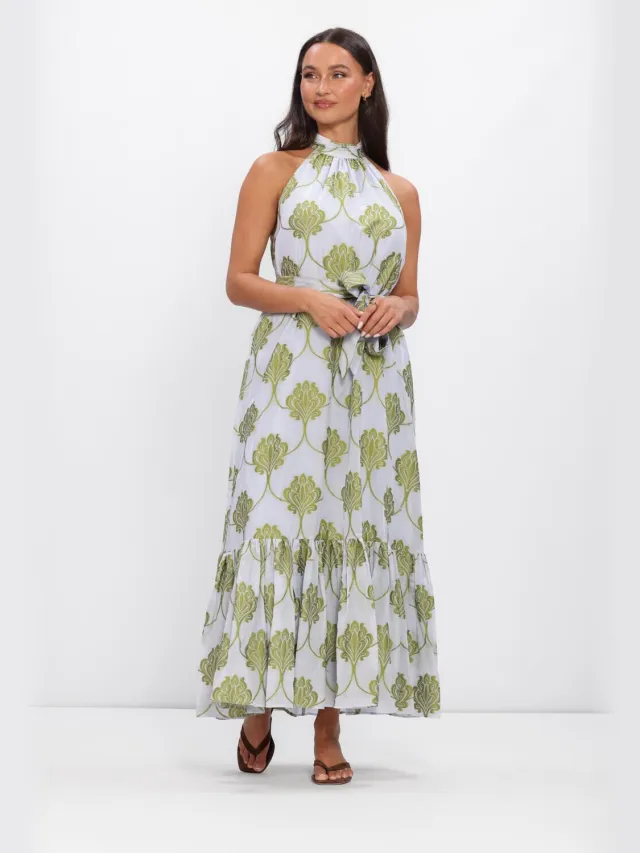 AMAYA Amsterdam Lucia maxi jurk lichtblauw
