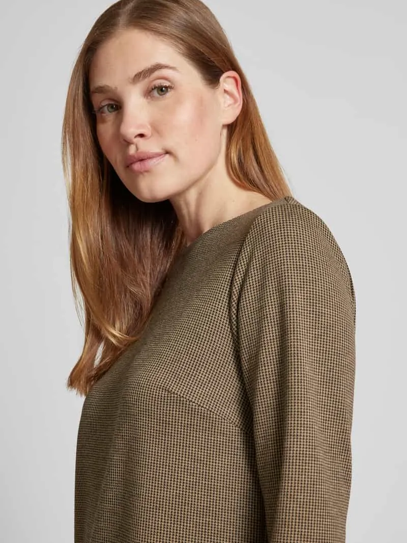 Tom Tailor Mini-jurk van jacquard met pied-de-poule en boothals beige, foto 4