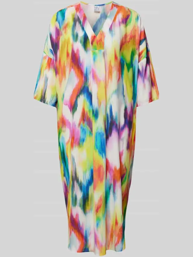 Emily Van den Bergh Midi-jurk in batiklook geel, foto 2