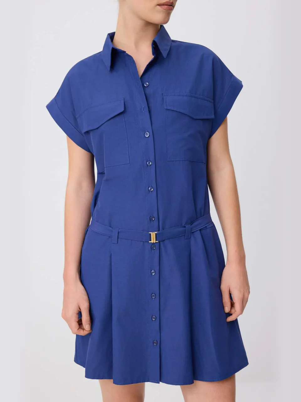 Trendyol TRENDYOLMİLLA Dames Donkerblauw Effen Kort / Mini Kort Blousejurk Jurken marineblauw/blauw, foto 2