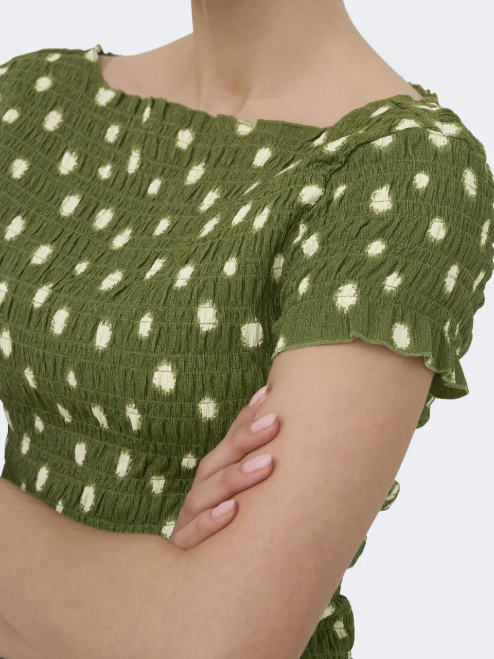Only midi jurk met stippen - groen, foto 3