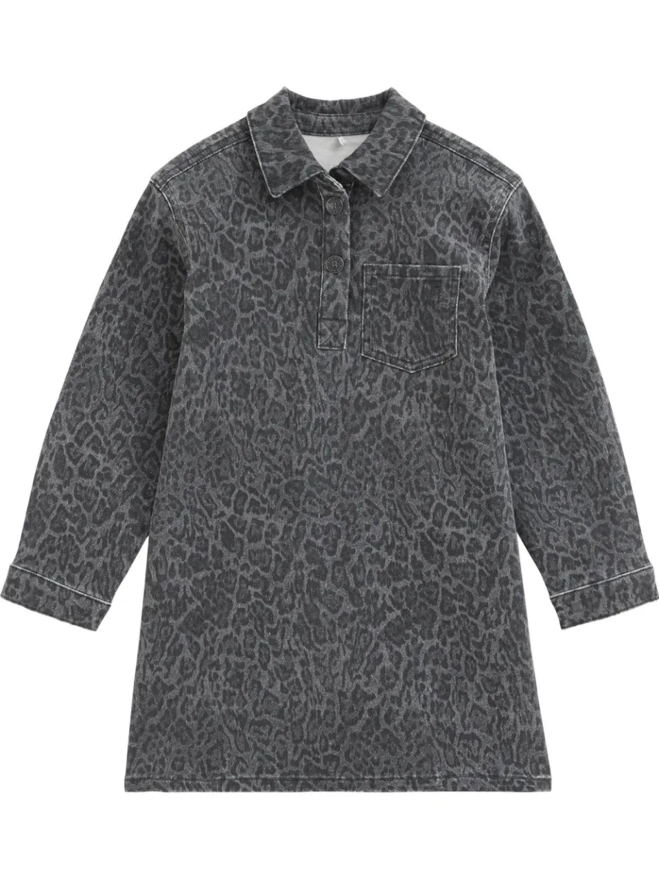 WE Fashion Blue Ridge spijkerjurk met panterprint grijs, foto 3