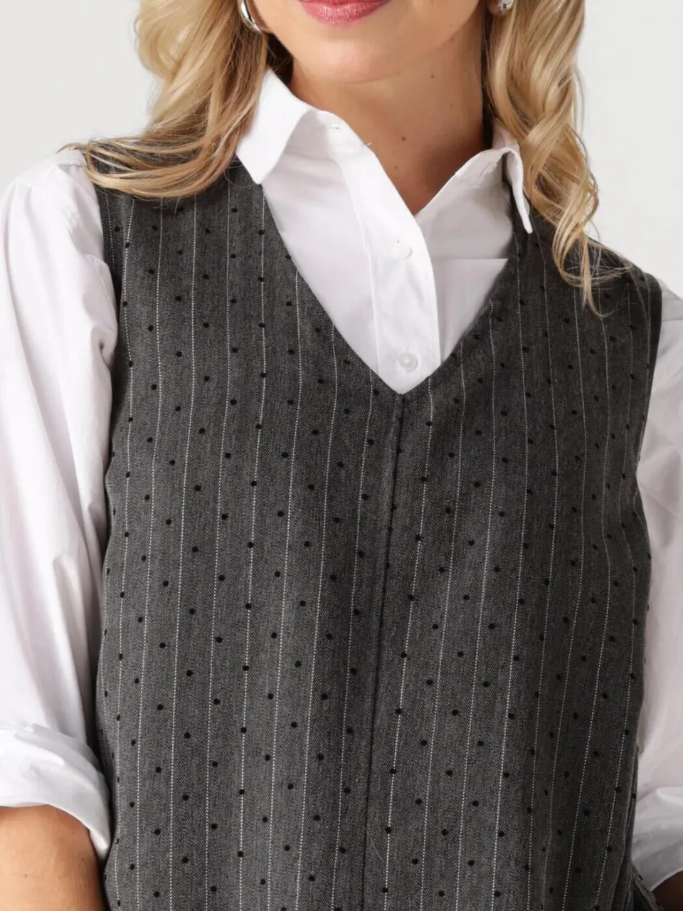 Neo Noir Dames Jurken Caila Mini Dot Dress - Grijs, foto 4