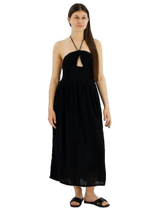 Superdry Korte Jurk Superdry Robe midi sans manches Cut Out Zwart