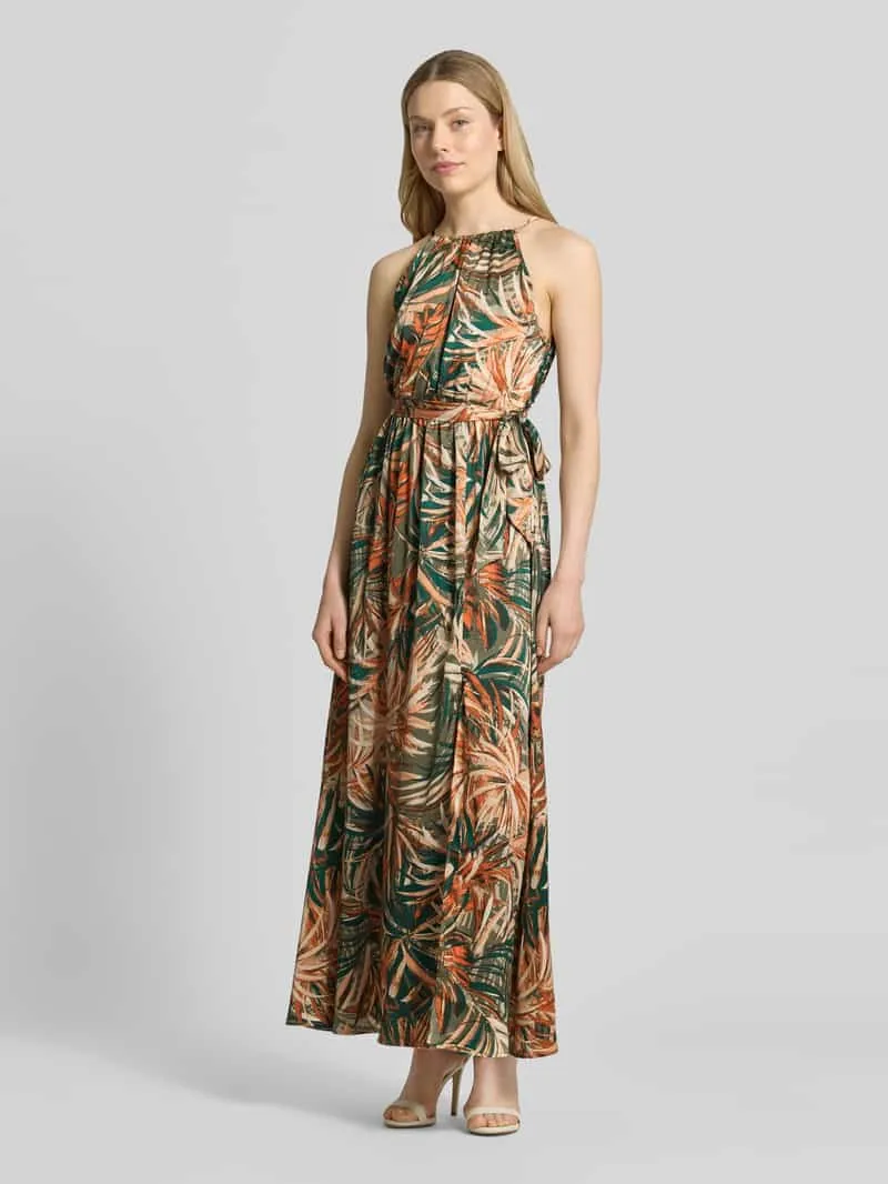 Apricot maxi-jurk met all-over bloemenmotief olijfgroen, foto 2