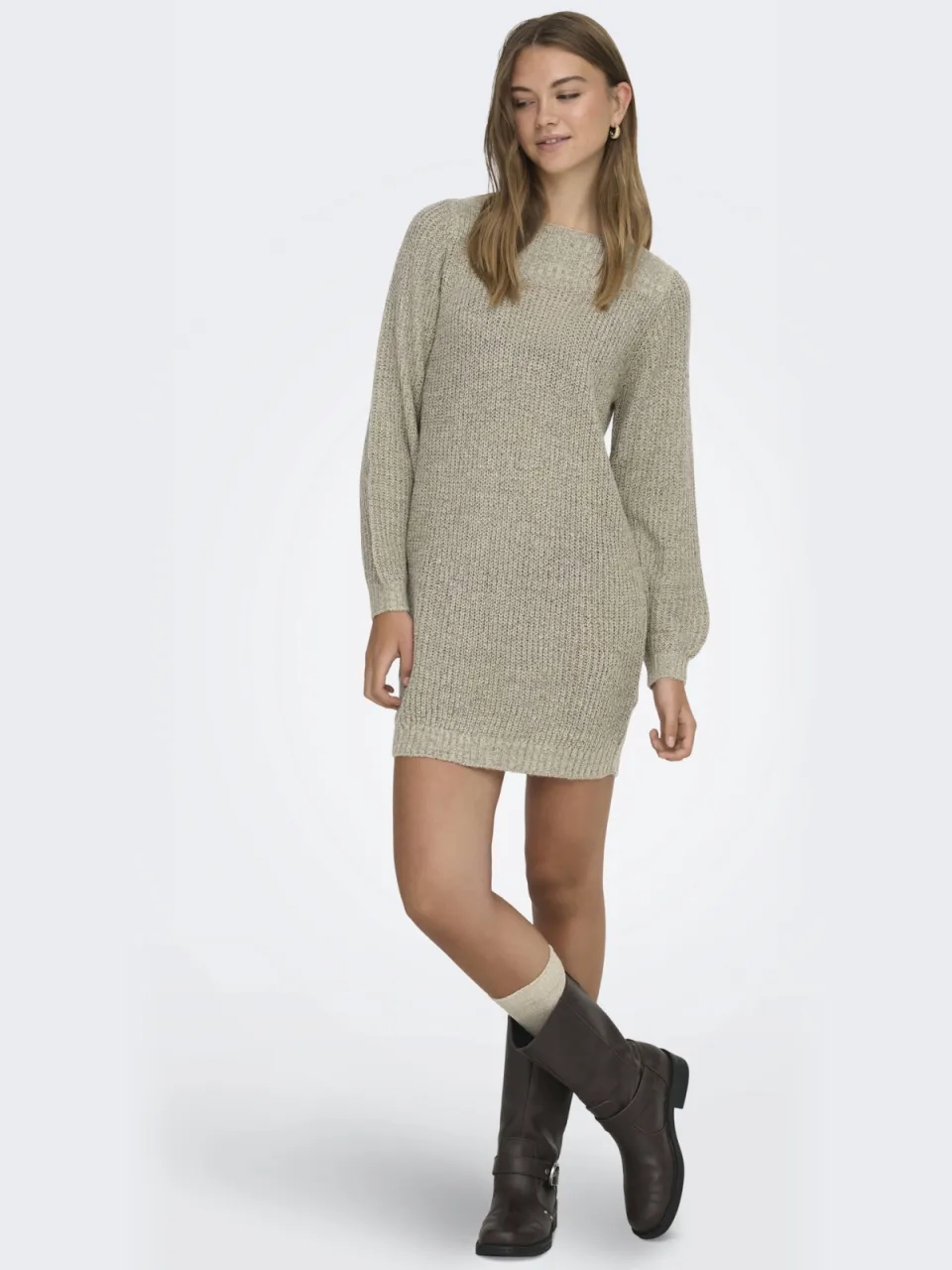 JDY gebreide jurk JDYWHITNEY beige, foto 6