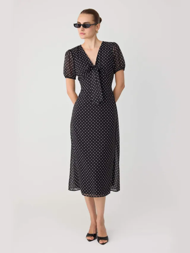 Trendyol TRENDYOLMİLLA Dames Zwart Effen Midi Kort A-lijn Jurken