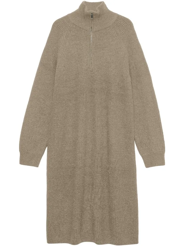 Vero Moda Gebreide jurk VMLEFILE Midi-jurk Silver Mink