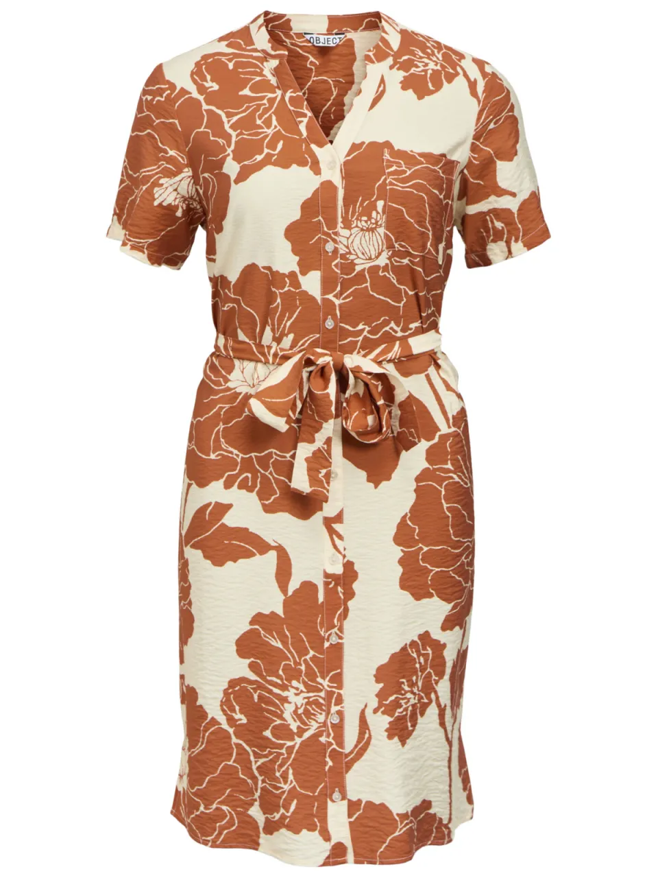 Object gebloemde blousejurk met ceintuur - oranje, foto 2