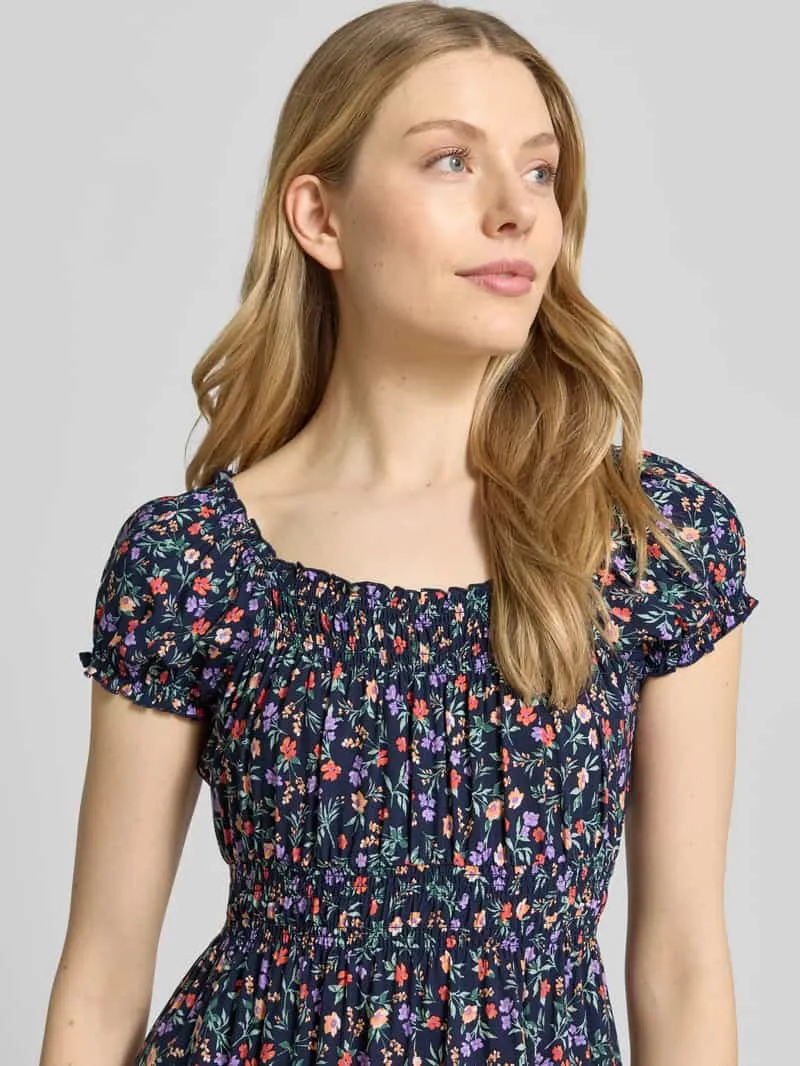 Apricot midi-jurk in all-over look marineblauw, foto 4