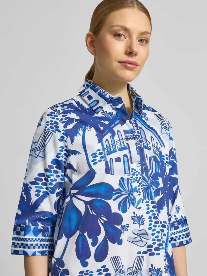 Christian Berg Woman relaxed fit klein in knielengte met all-over motiefprint donkerblauw, foto 5