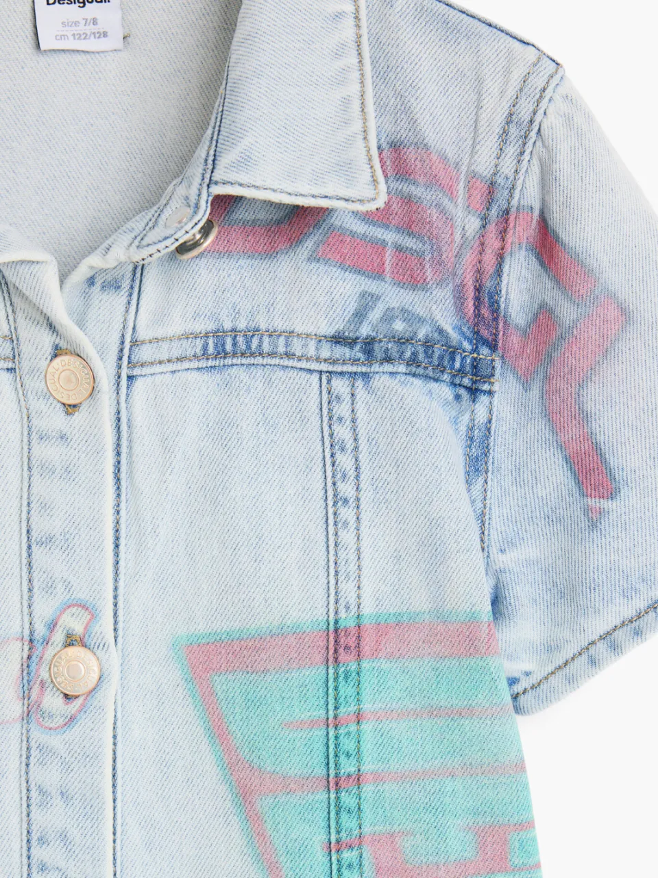 Desigual spijkerjurk met tekst - lichtblauw, foto 7