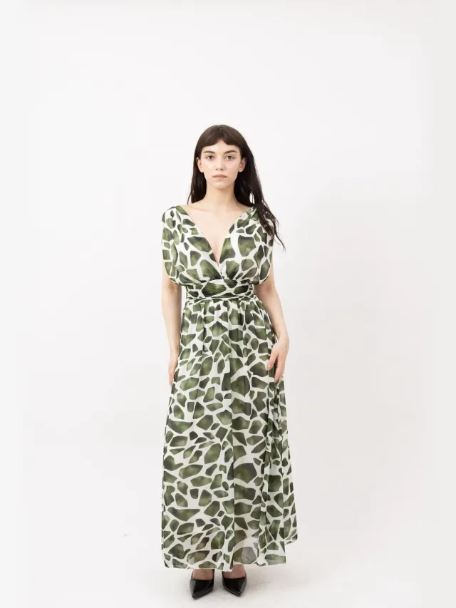 Elara Maxikleid Dunkelgrün