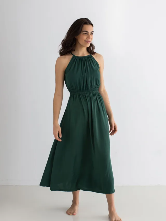 TWOTHIRDS dames vegan Jurk Soneva Tuingroen