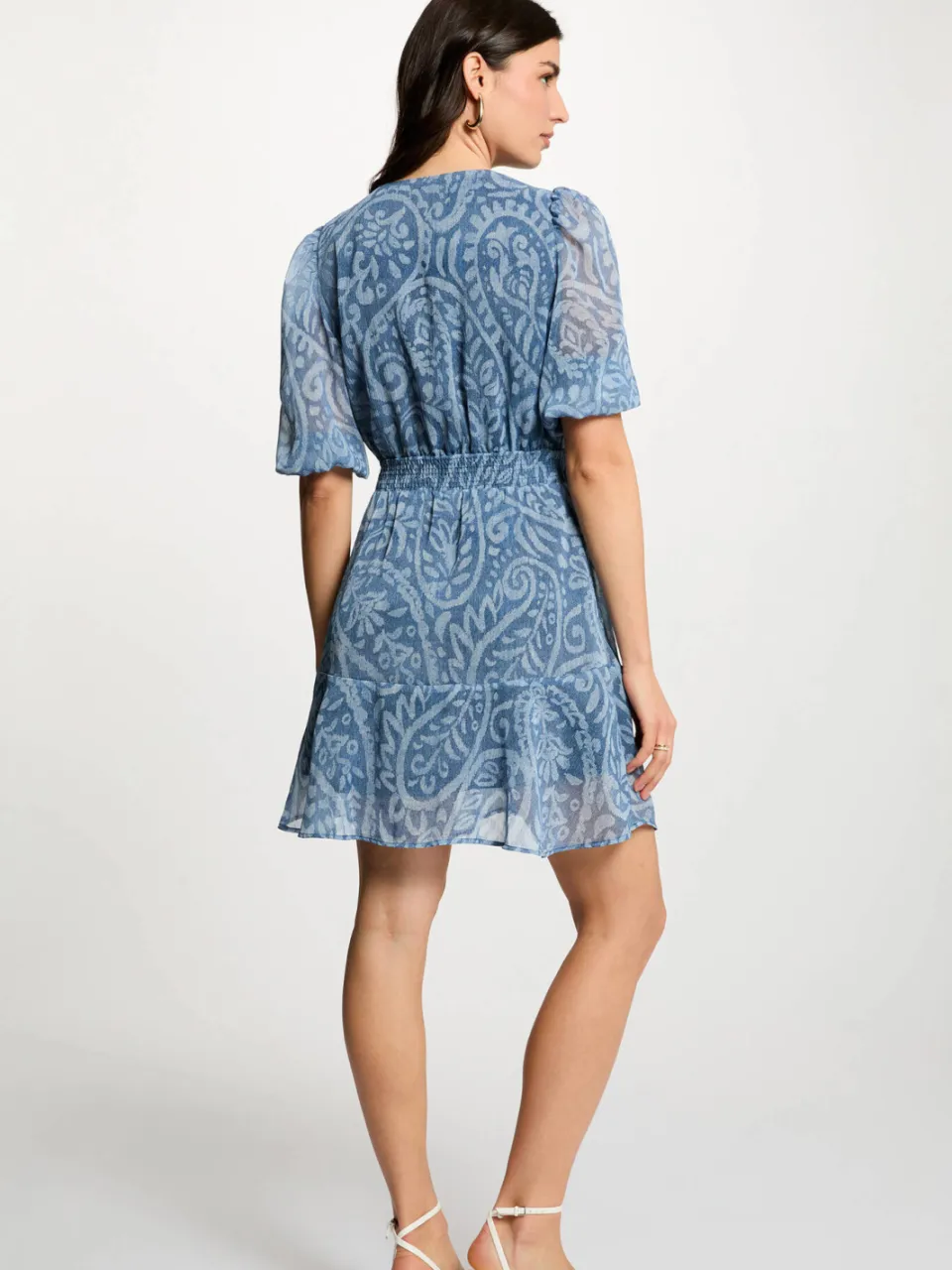 Morgan bohemian jurk met paisley print blauw, foto 4