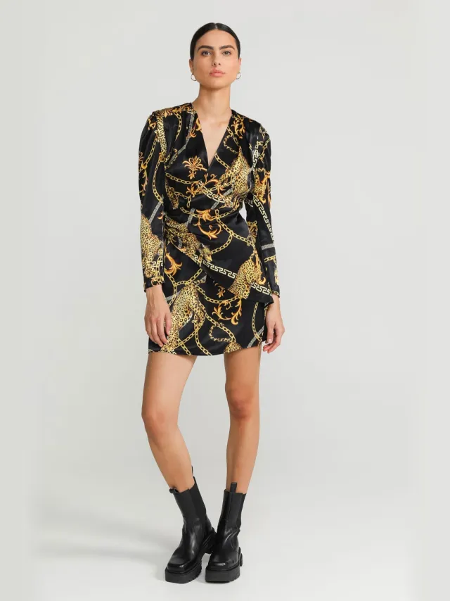 Lovjoi dames vegan Jurk Emylia Jaguar Baroque Zwart