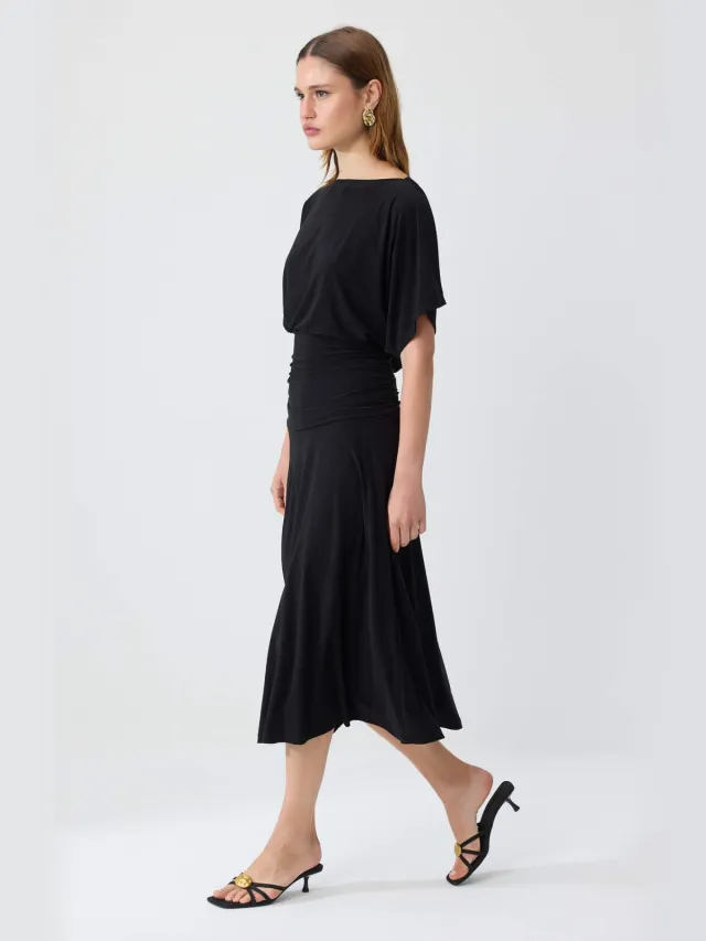 Trendyol TRENDYOLMİLLA Dames Zwart Effen Maxi Kort Skater Jurken, foto 2