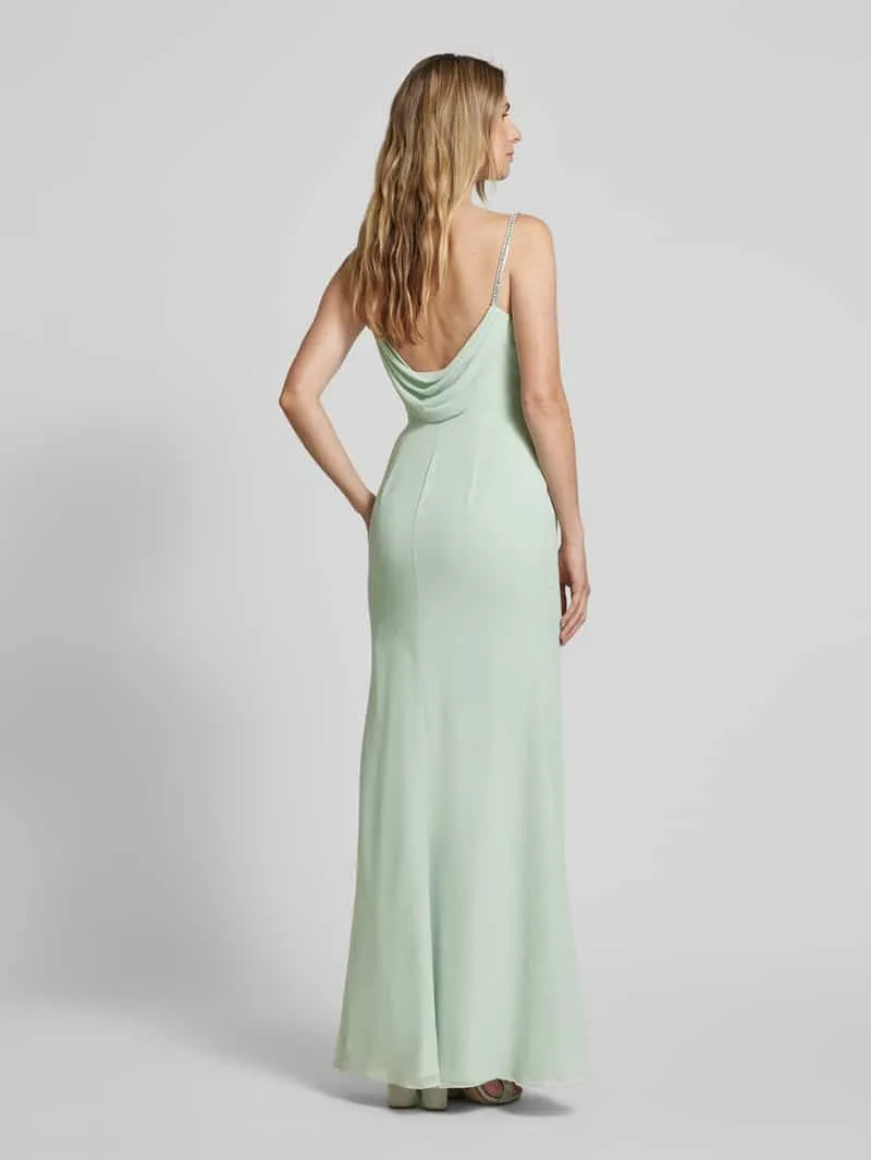 LUXUAR FASHION avondjurk met siersteentjes lichtgroen, foto 3
