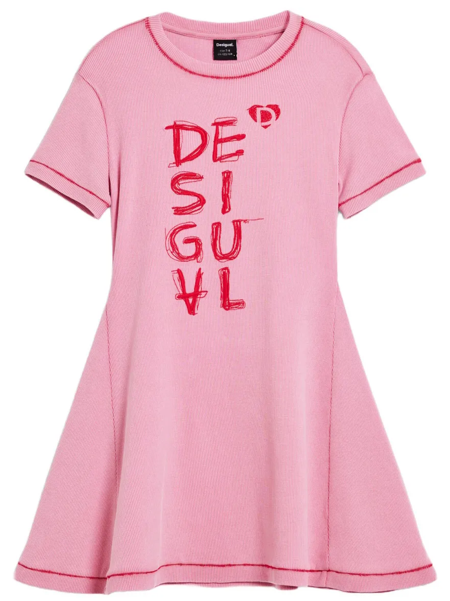 Desigual A-lijn jurk roze, foto 2