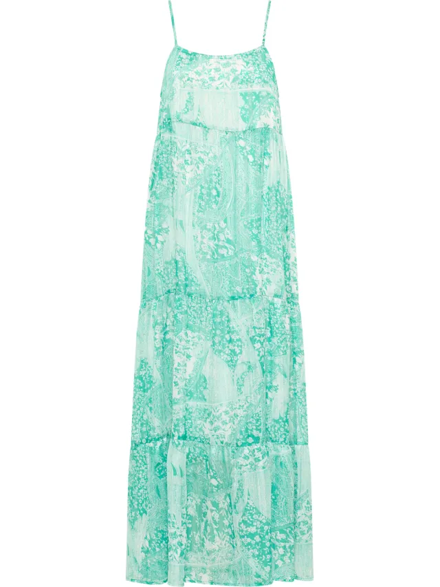 IZIA Maxi jurk Dames Groen Wit