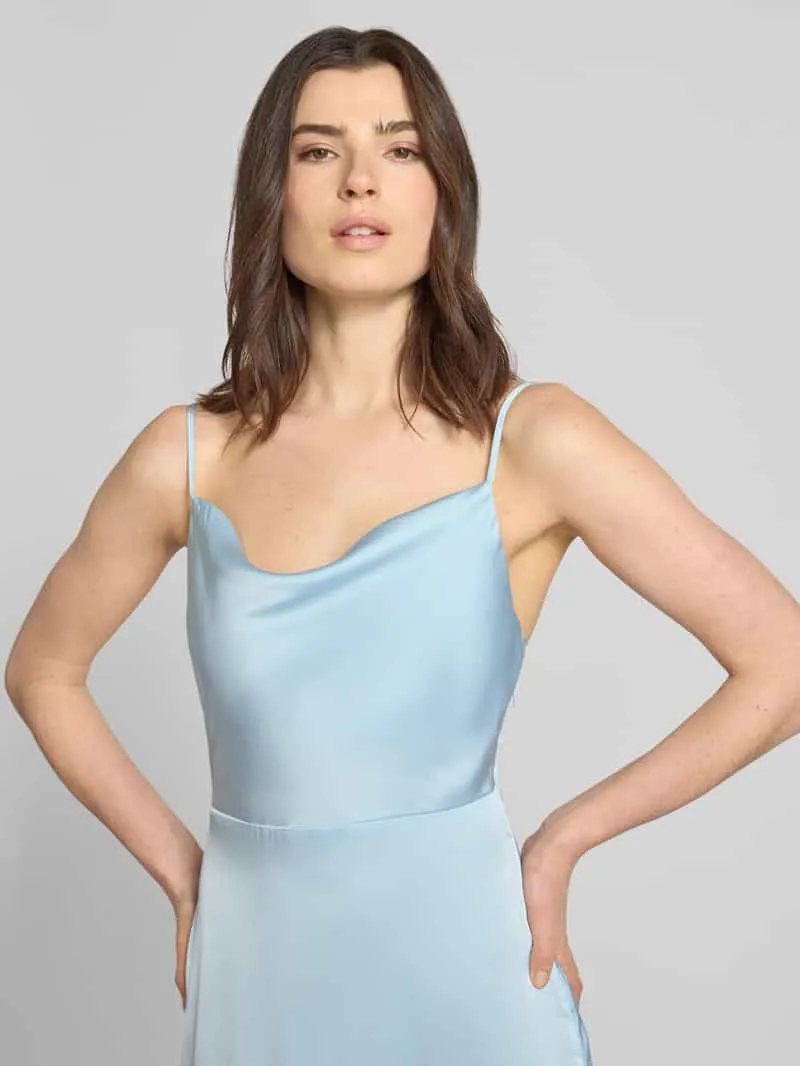 Vila regular fit midi-jurk met rugdecolleté model 'Ravenna' lichtblauw, foto 5