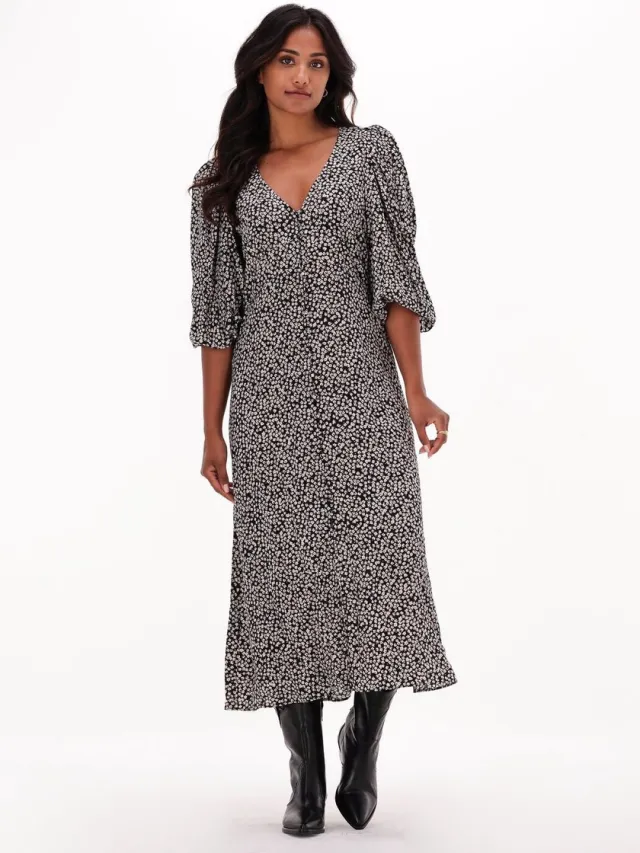 Catwalk Junkie Dr Dawn Flowers Maxi Jurken Dames - Rok - Jurk - Zwart