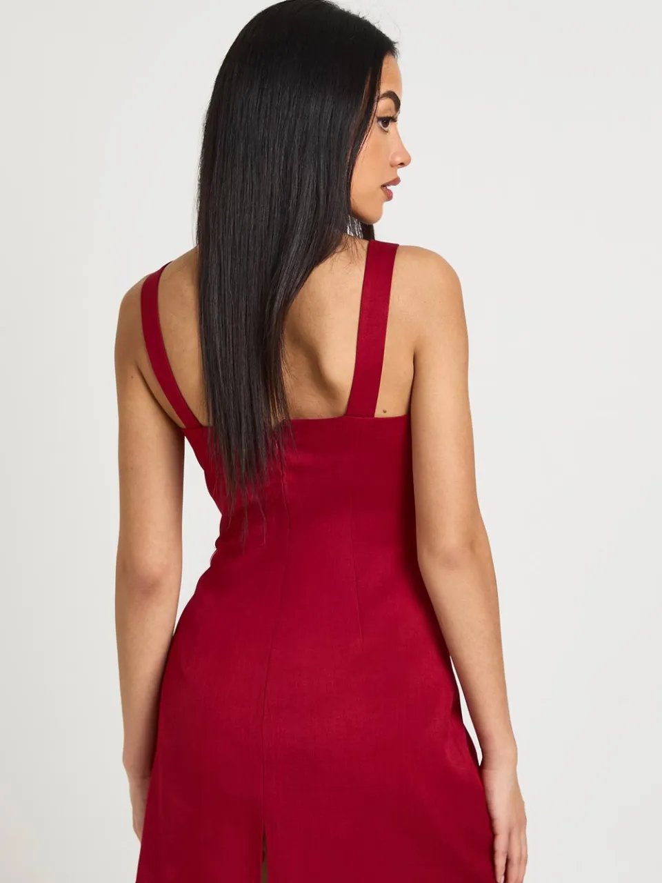 boohoo Dames Diep Uitgesneden Bandjes Bodycon Jurk dark cherry, foto 3