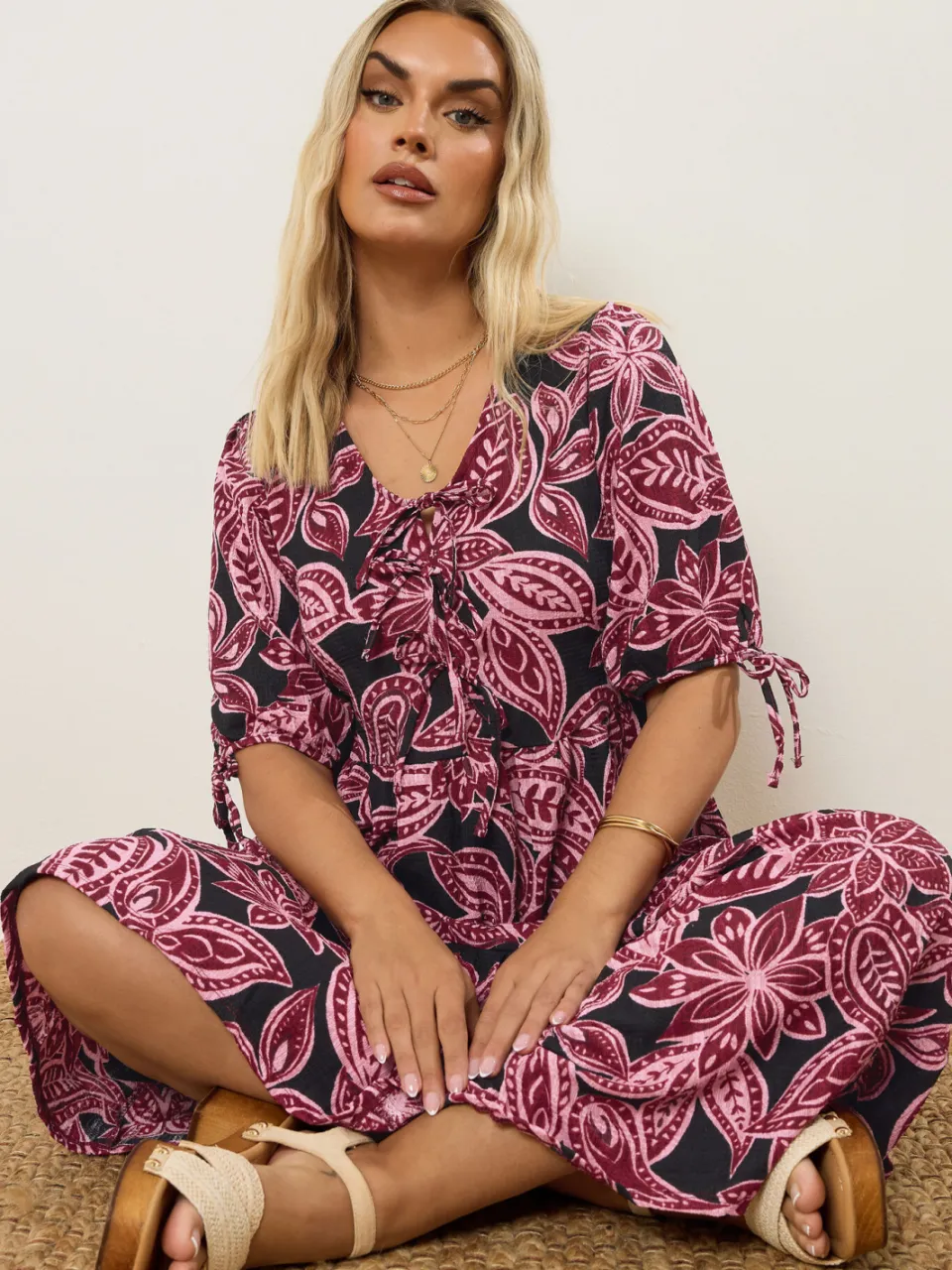 Yours Roze Maxijurk Met Paisley Strikdetail-52, foto 3