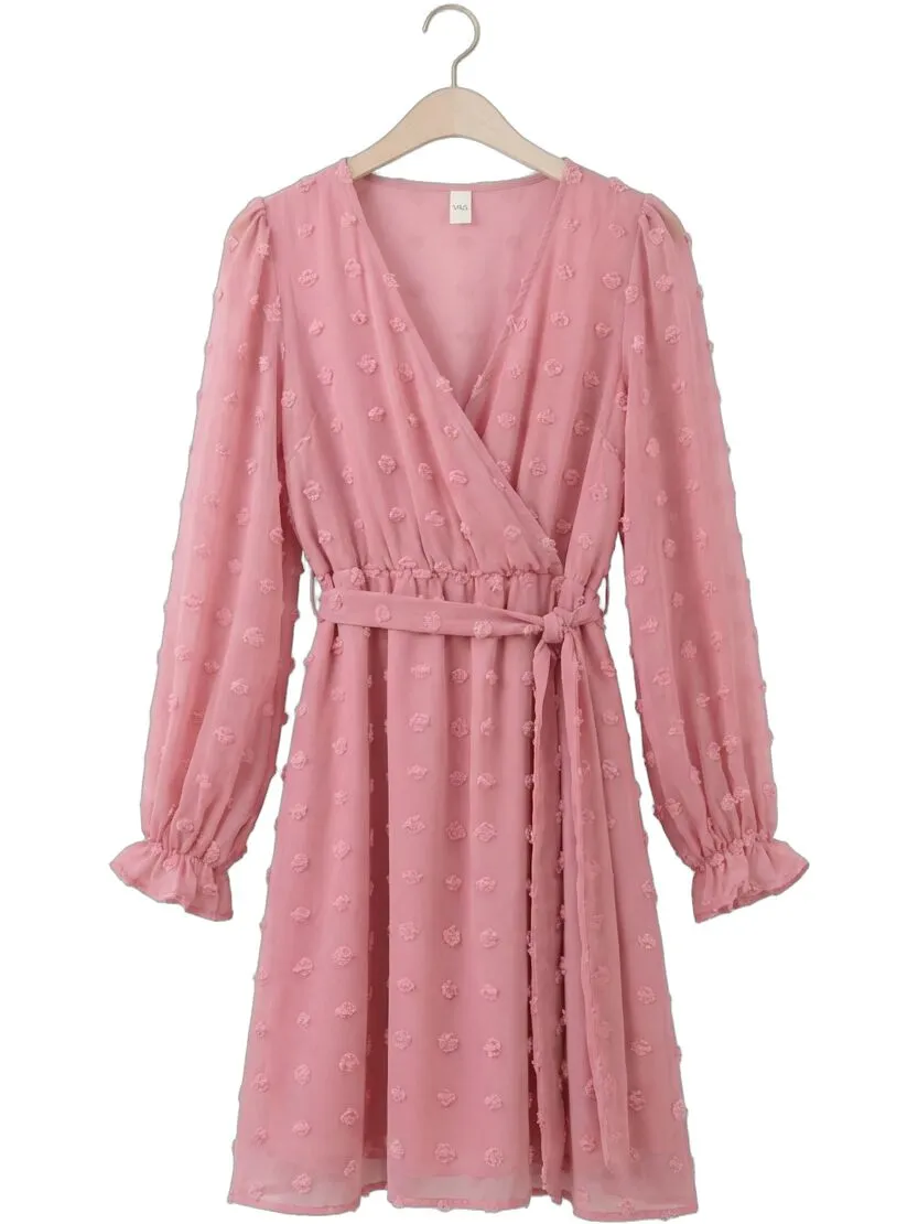 Y.A.S. YAS Dames Jurken Yasdottie Ls Wrap Dress - Roze, foto 2
