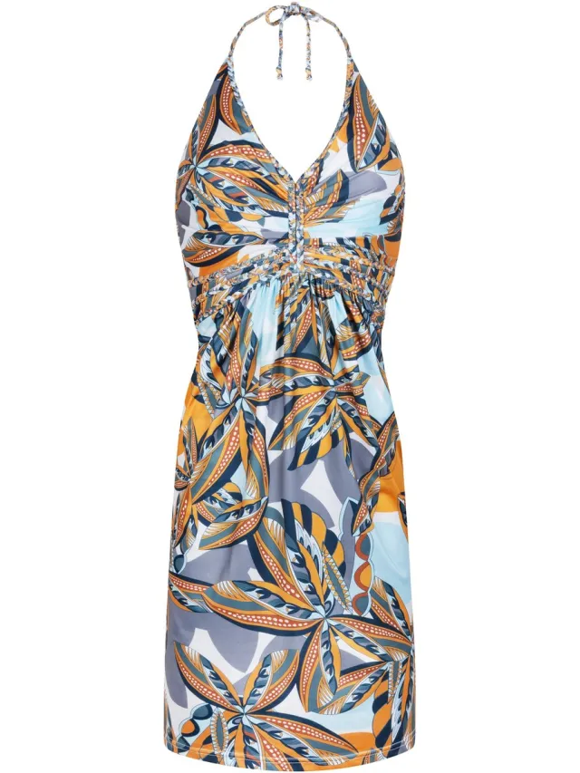 Chic by Lirette Korte halter jurk Palm - Caribbean Jungle