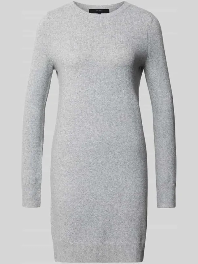 Vero Moda Getailleerde tricotjurk met ronde hals model 'DOFFY' lichtgrijs gemêleerd, foto 2