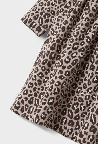 NAME IT MINI midi jurk panterprint oudroze, foto 2