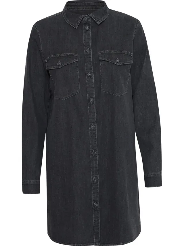 Ichi IHTULLAMORE DR - Dames - Maxi jurken Washed black