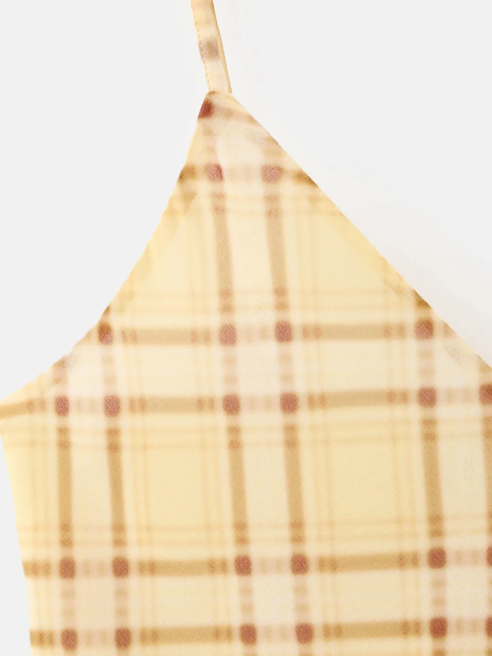 Mango viscose geruite midi jurk - lichtgeel, foto 4