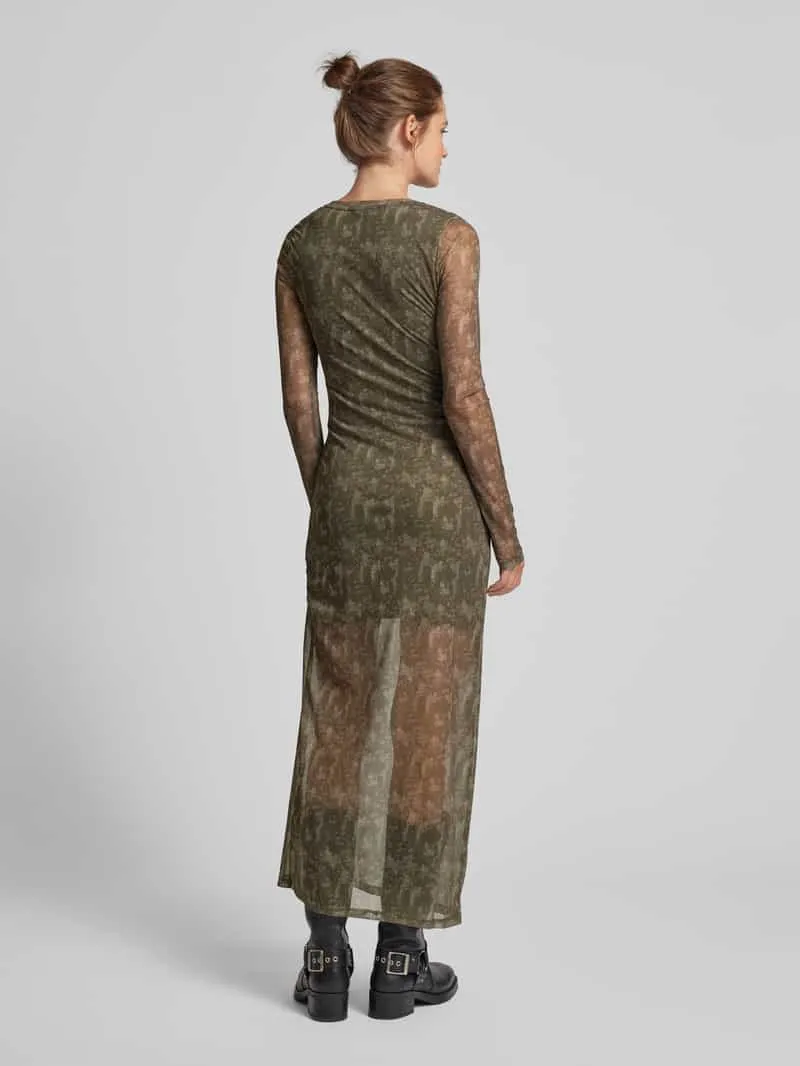 Noisy May Maxi-jurk met plooien, model 'JUDITH' grafiet, foto 2