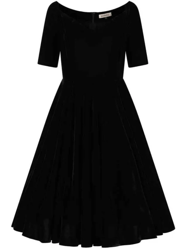 Banned Amalia Swing Flare jurk - XS - Zwart