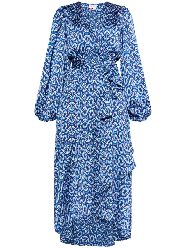 IZIA Maxi jurk Dames Blauw Veelkleurig