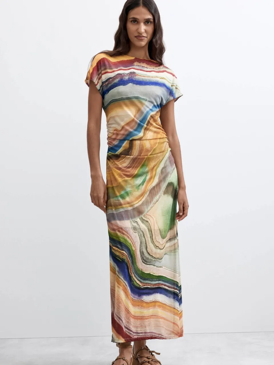 Desigual midi zomerjurk met print - meerkleurig multi, foto 3