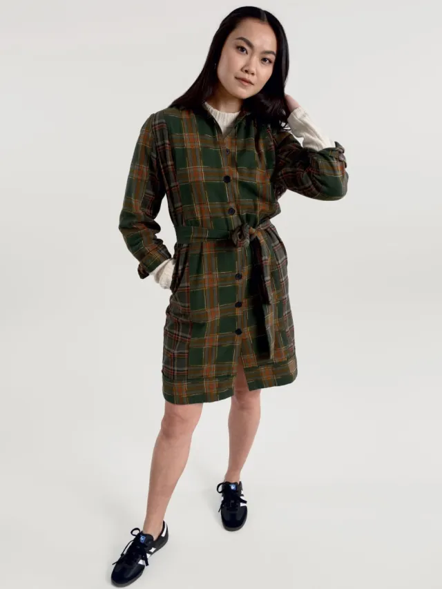 KOMODO dames vegan Jurk Ruby Patchwork Groen Donkergroen