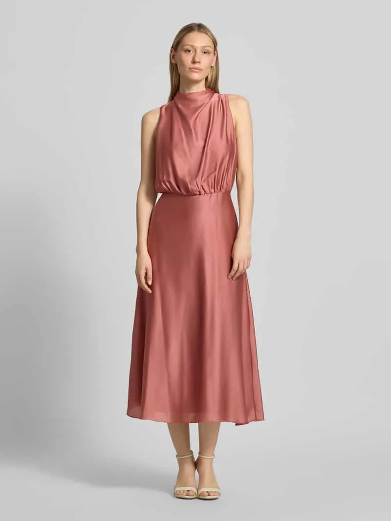 Swing Cocktailjurk met opstaande kraag Terracotta