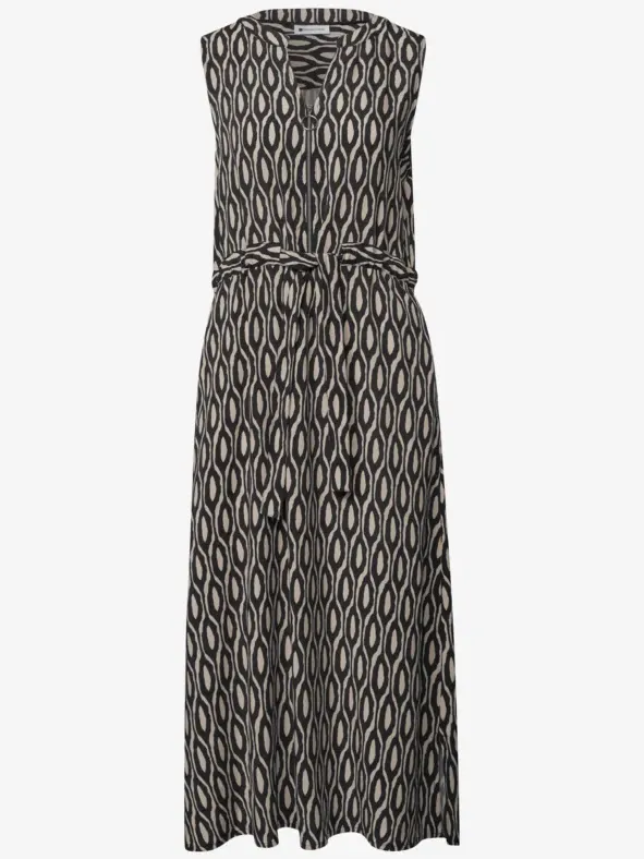 Street One Midi-jurk met gespleten hals en ritssluiting beige, foto 3