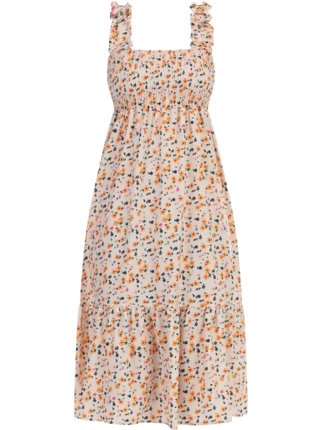MyMo midi-jurk Crème veelkleurig