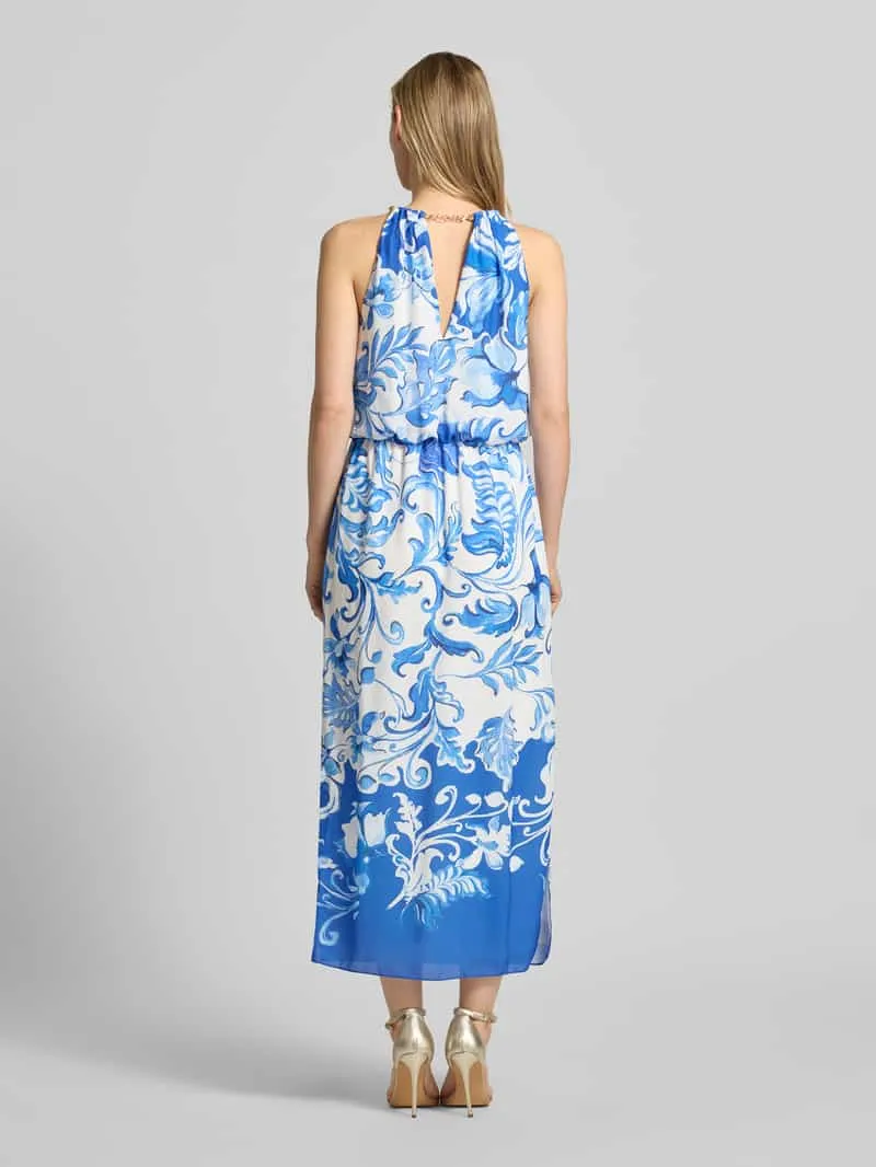 Adrianna Papell Cocktailjurk in all-over look met zijsplit blauw, foto 3