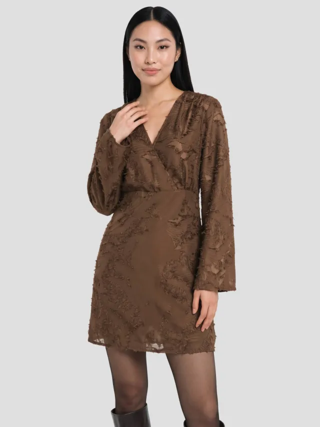 Pieces mini jurk - bruin