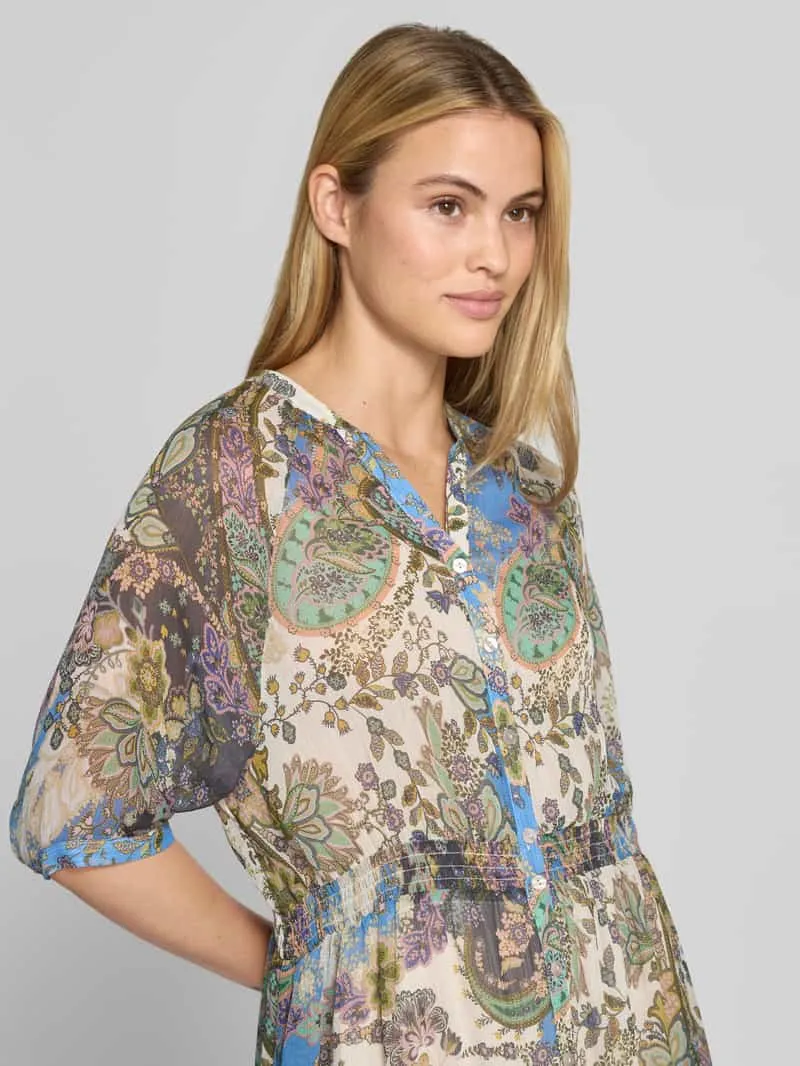 Smith and Soul Midi-jurk met all-over paisleydessin bleu, foto 4