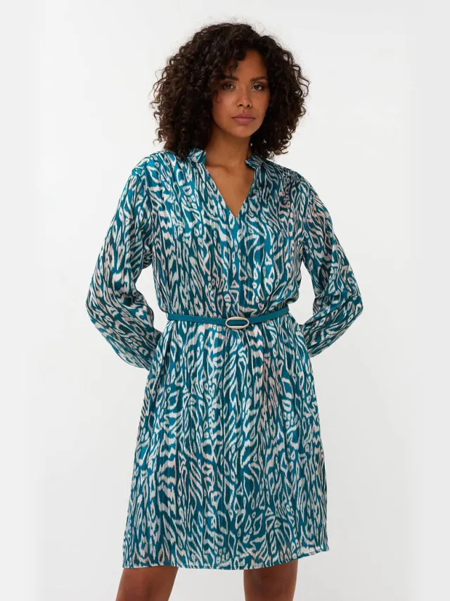 Esqualo A-lijn jurk met glitter blauw Blauw/ecru