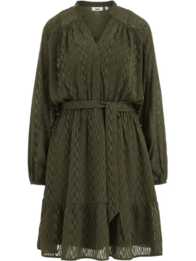 WE Fashion Dames jurk met structuur olive green