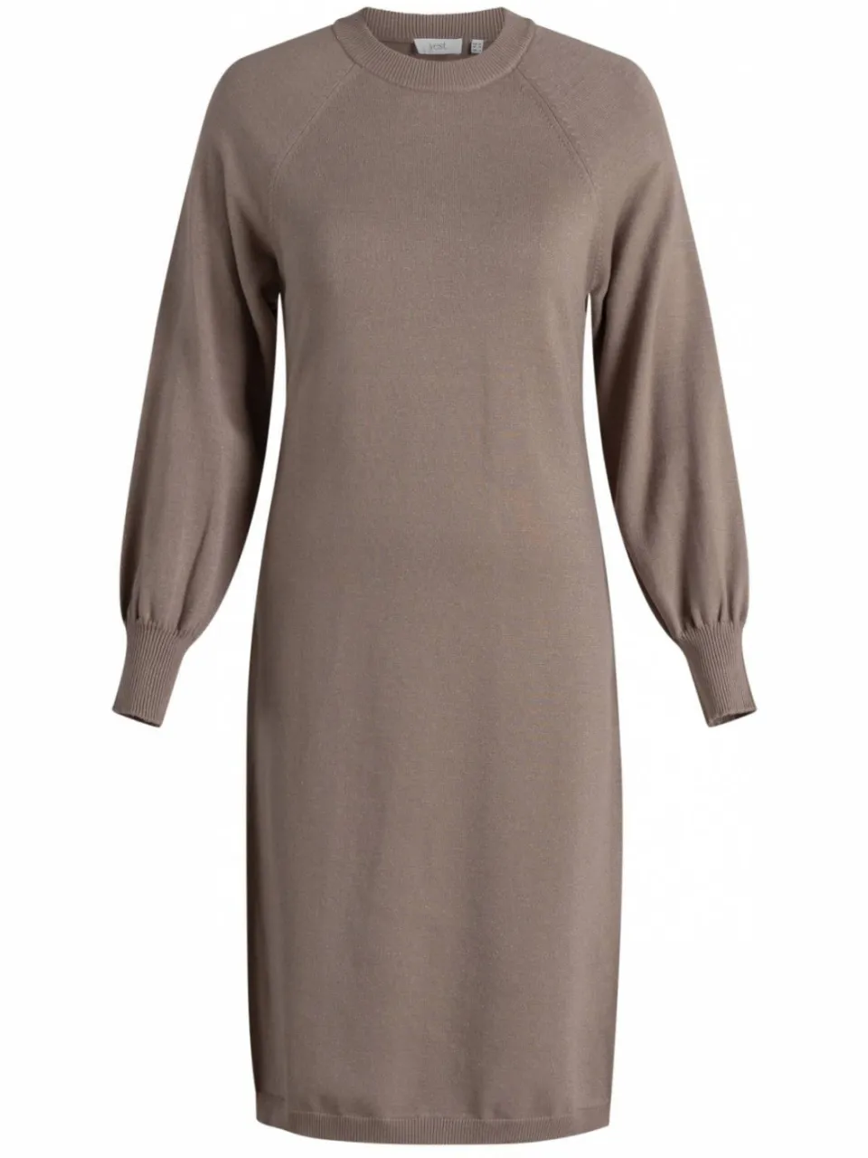 Yest Curve Plus Size gebreide midi jurk met glitters - taupe, foto 2